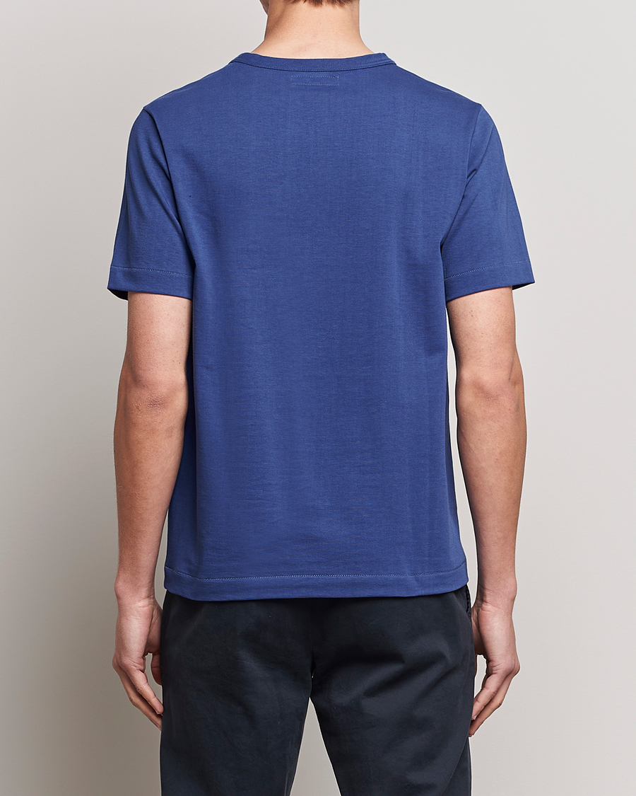 Herr | T-Shirts | Merz b. Schwanen | Relaxed Loopwheeled Sturdy T-Shirt Pacific Blue