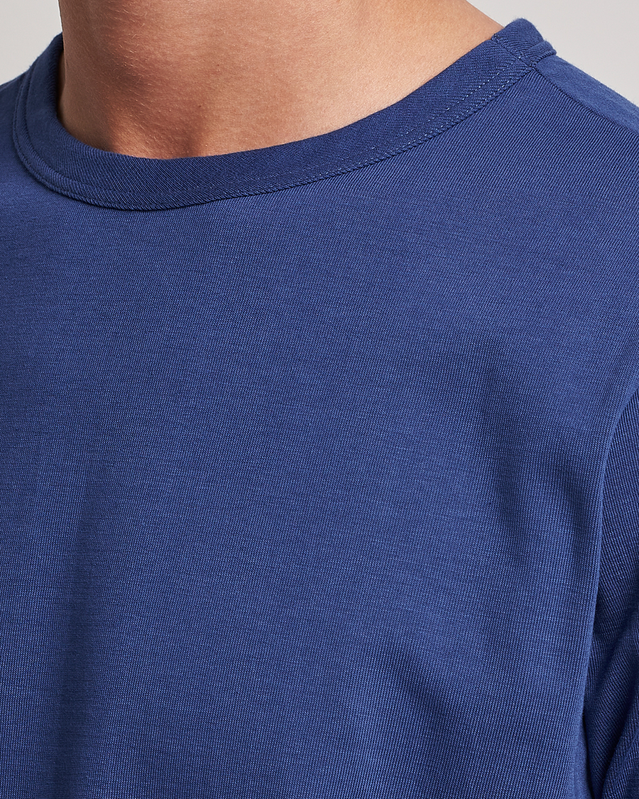Herr | T-Shirts | Merz b. Schwanen | Relaxed Loopwheeled Sturdy T-Shirt Pacific Blue