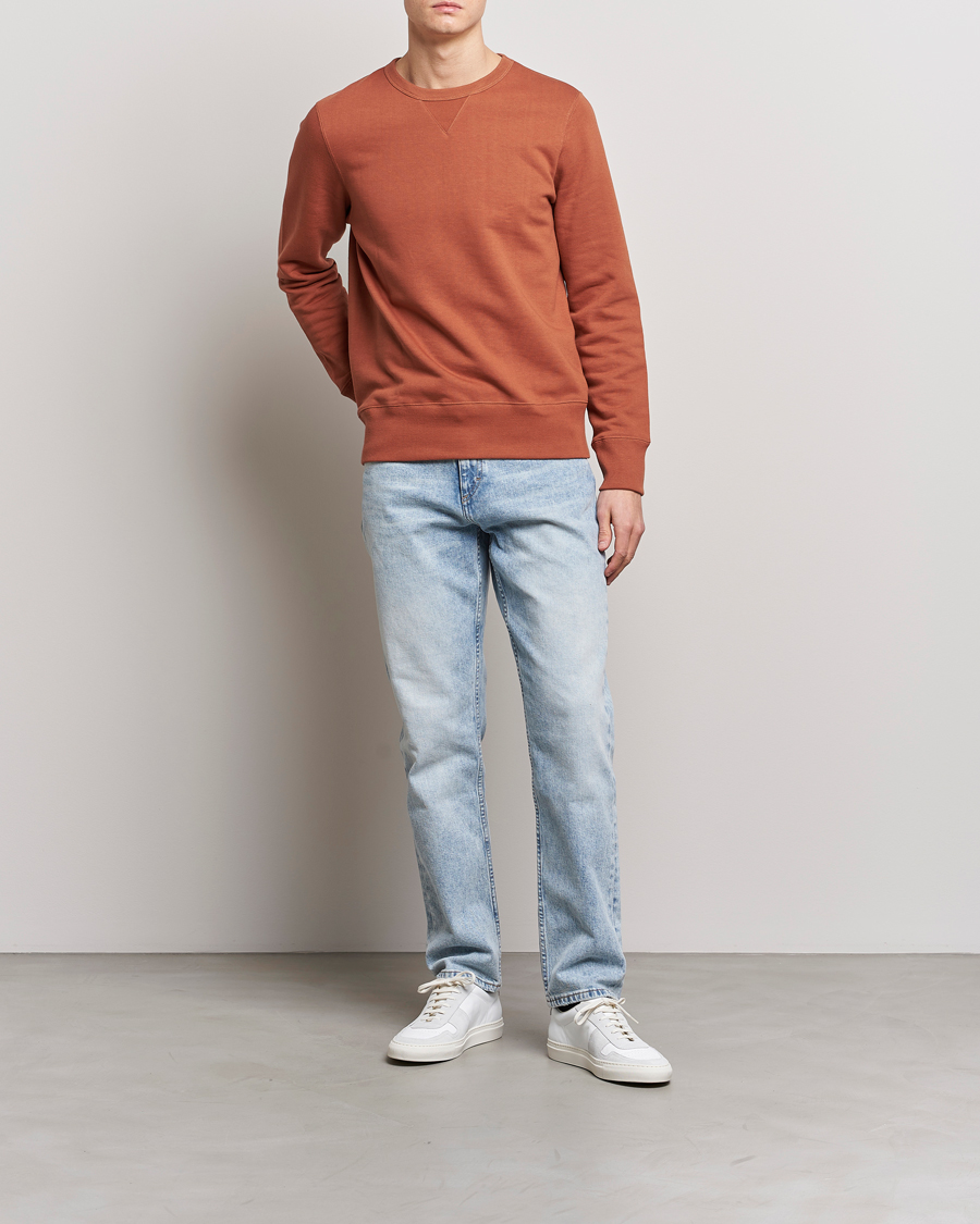 Herr | Tröjor | Merz b. Schwanen | Organic Cotton Crew Neck Sweat Sierra Red