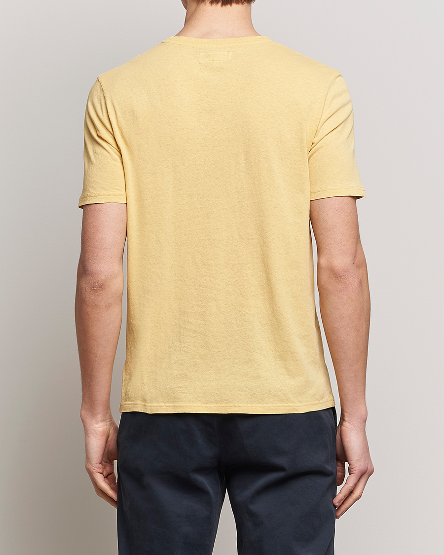 Herr | T-Shirts | Merz b. Schwanen | Organic Cotton Washed Crew Neck T-Shirt Yellow
