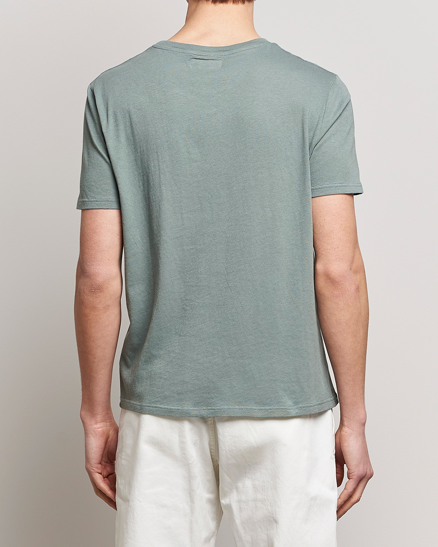 Herr | T-Shirts | Merz b. Schwanen | Organic Cotton Washed Crew Neck T-Shirt Green Stone