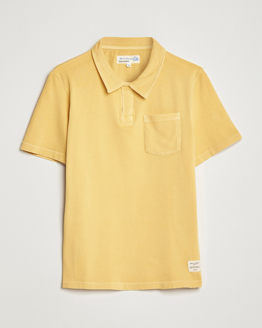 Herr | Pikéer | Merz b. Schwanen | Organic Cotton Washed Polo Sunshine Yellow