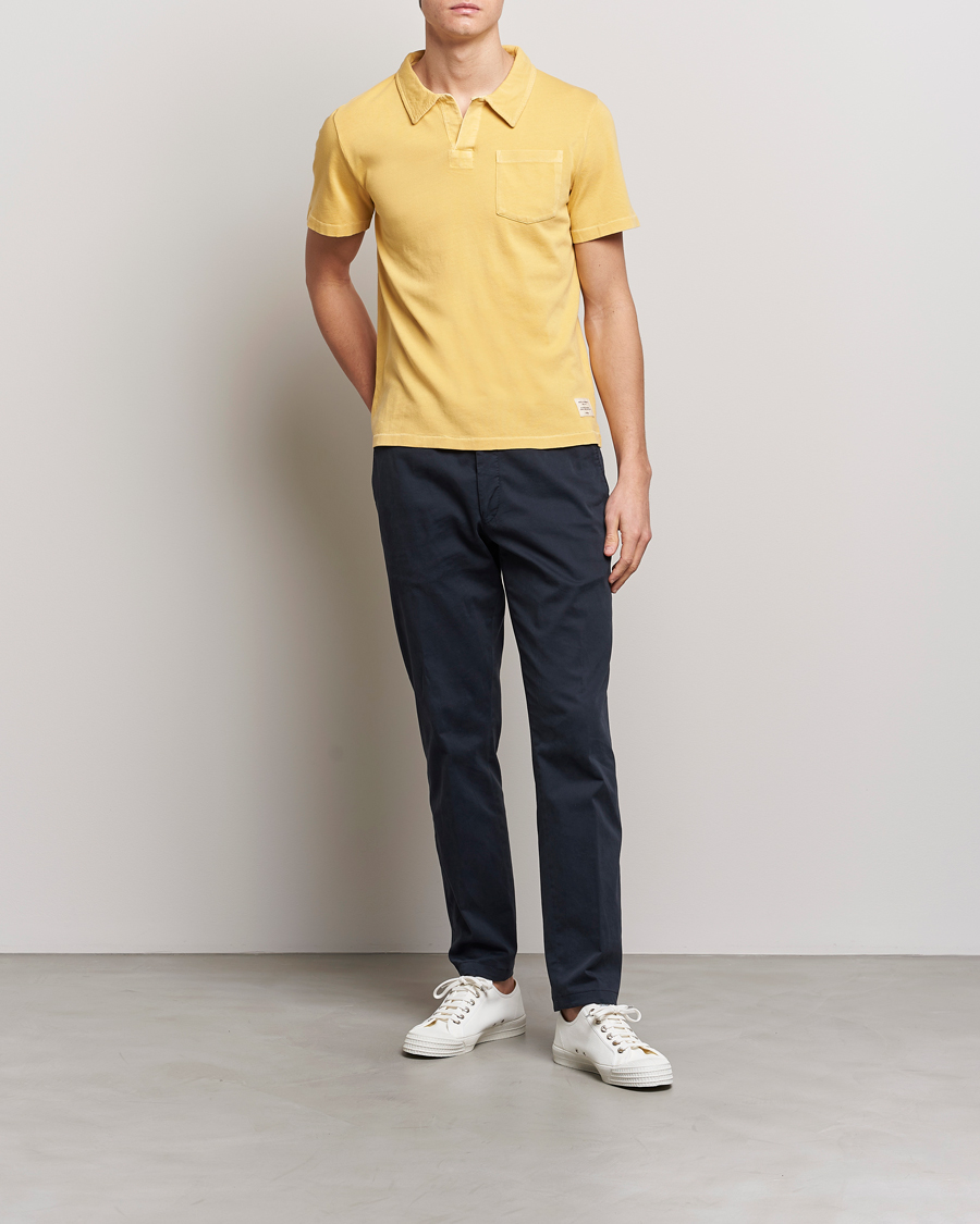 Herr | Pikéer | Merz b. Schwanen | Organic Cotton Washed Polo Sunshine Yellow