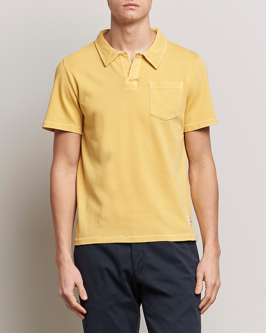 Herr | Pikéer | Merz b. Schwanen | Organic Cotton Washed Polo Sunshine Yellow