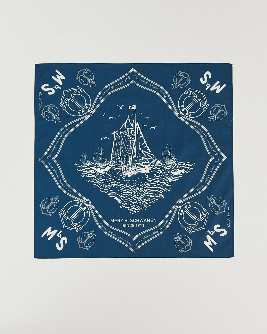 Herr | Scarves | Merz b. Schwanen | Cotton Bandana Ink Blue