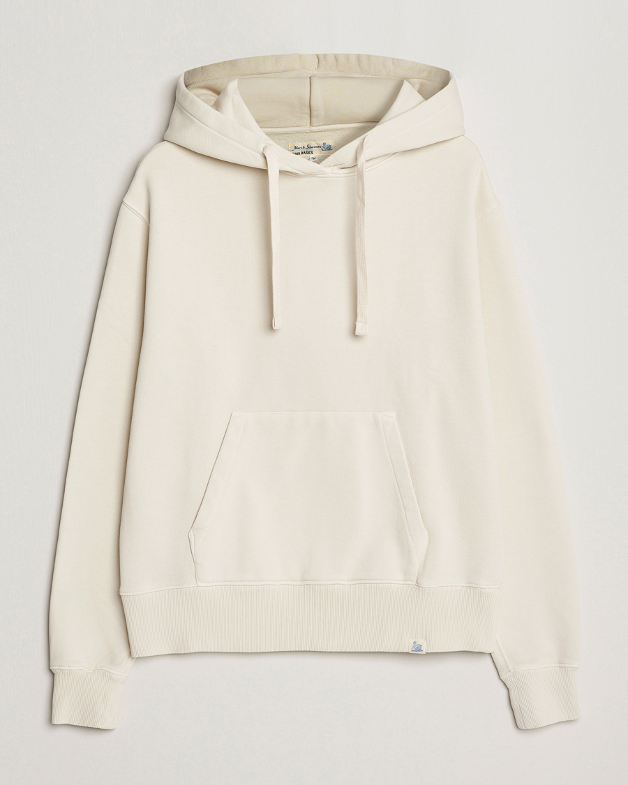 Herr | Tröjor | Merz b. Schwanen | Organic Cotton Washed Hoodie Oat