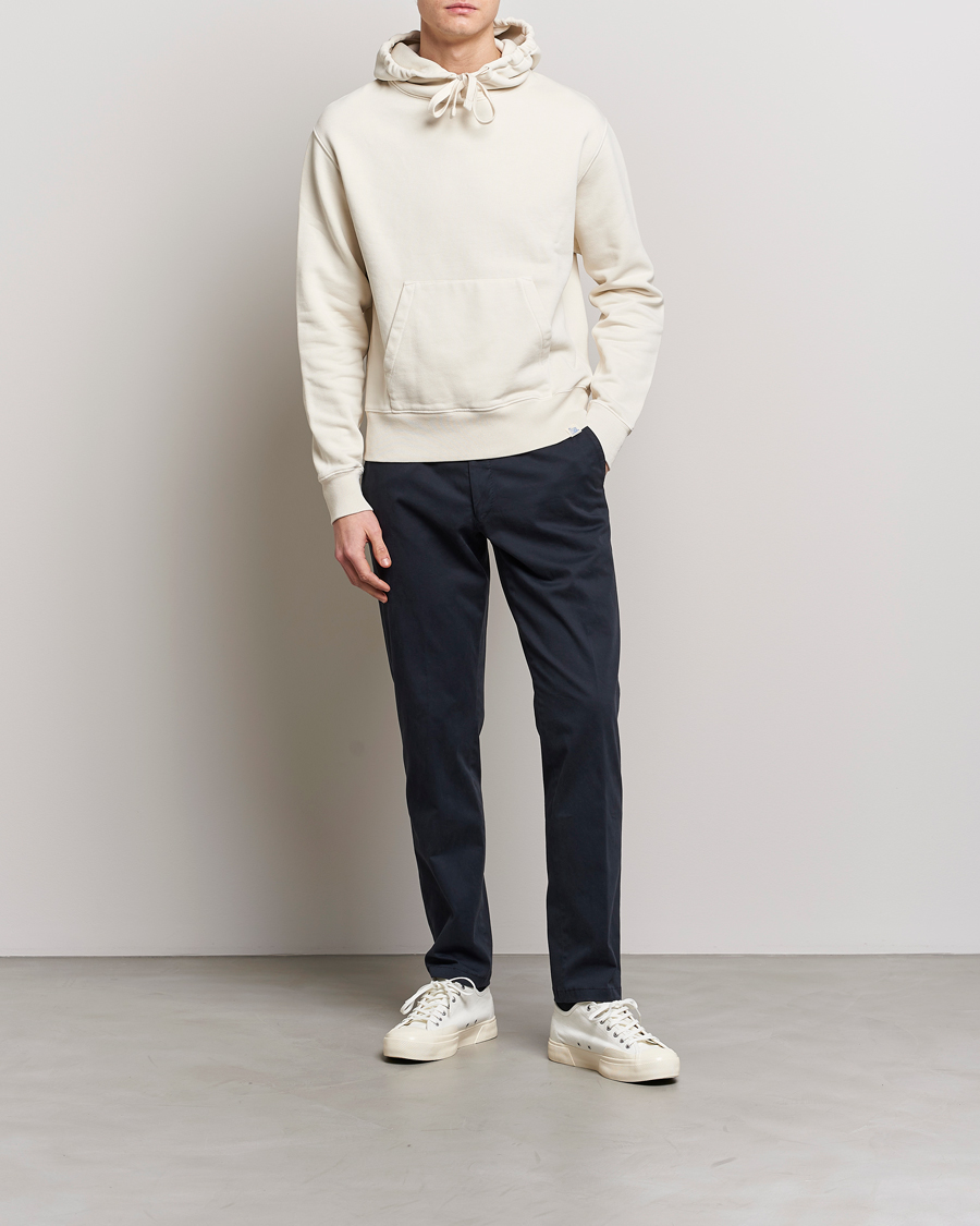 Herr | Tröjor | Merz b. Schwanen | Organic Cotton Washed Hoodie Oat