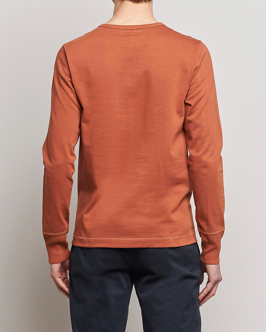 Herr | Tröjor | Merz b. Schwanen | Classic Organic Cotton Henley Sweater Sierra Red