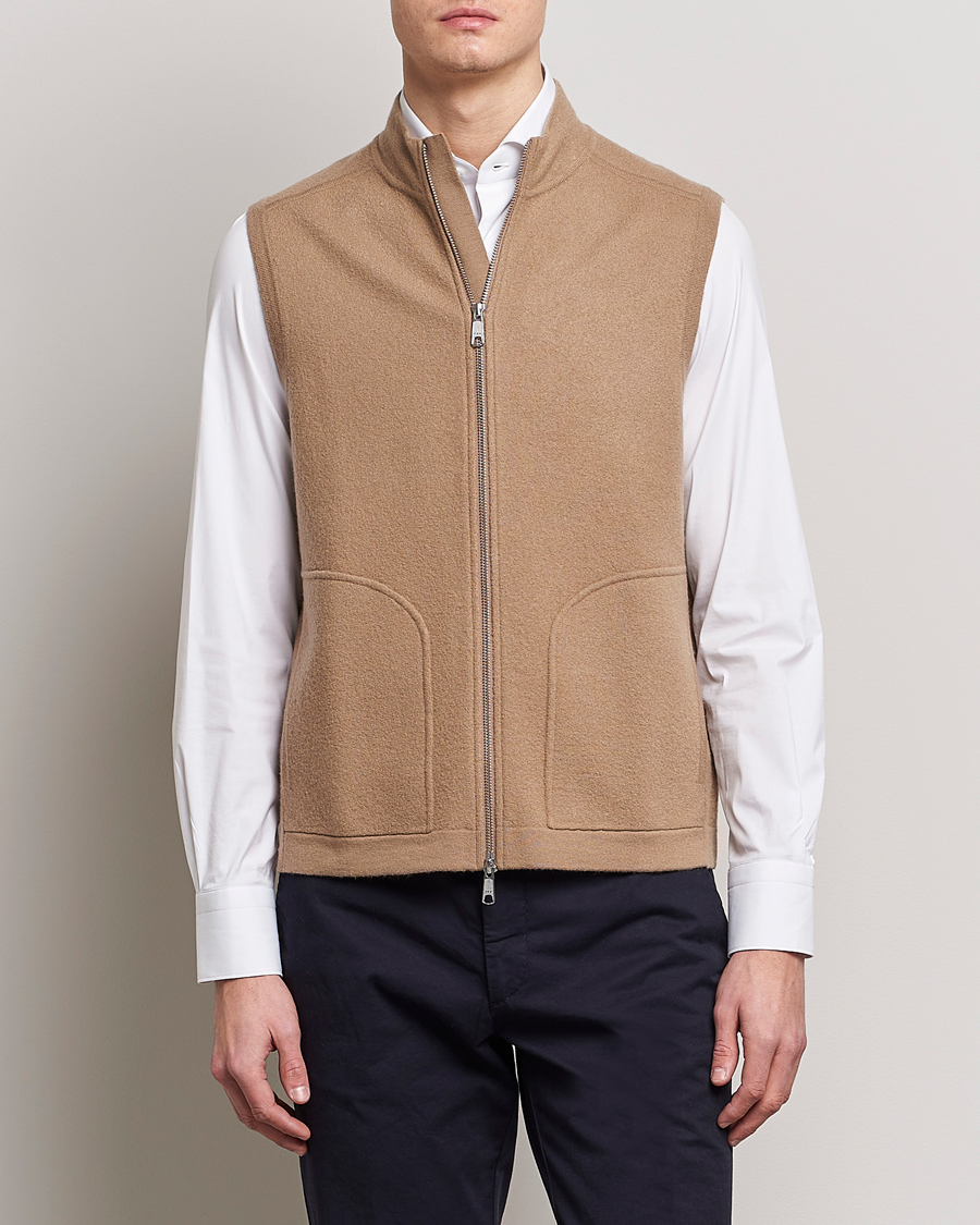 Herr | Morris Heritage | Morris Heritage | Pierre Boiled Wool Vest Camel