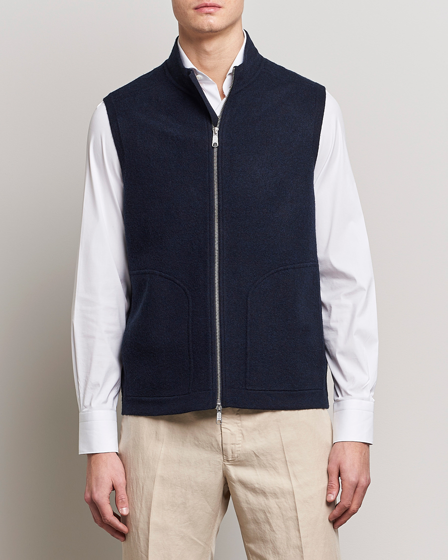Herr | Morris Heritage | Morris Heritage | Pierre Boiled Wool Vest Navy