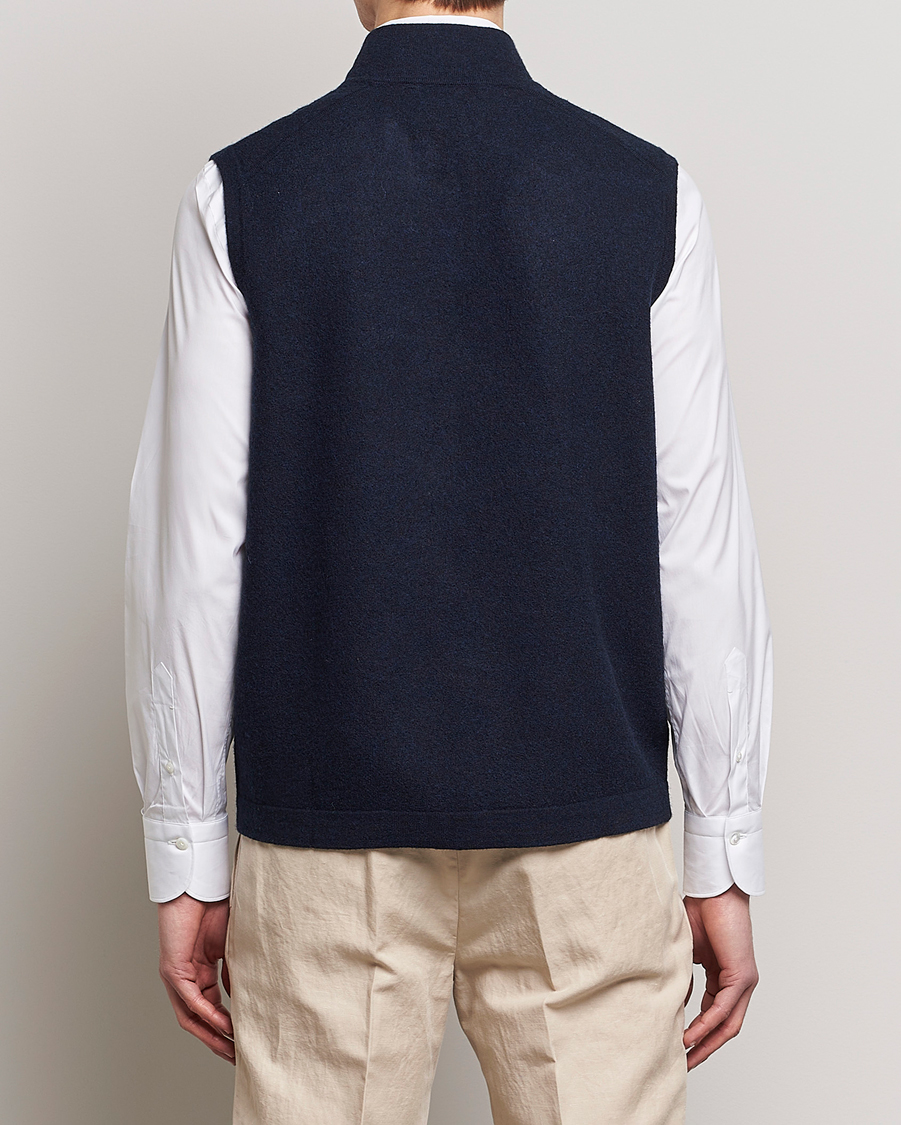 Herr | Västar | Morris Heritage | Pierre Boiled Wool Vest Navy