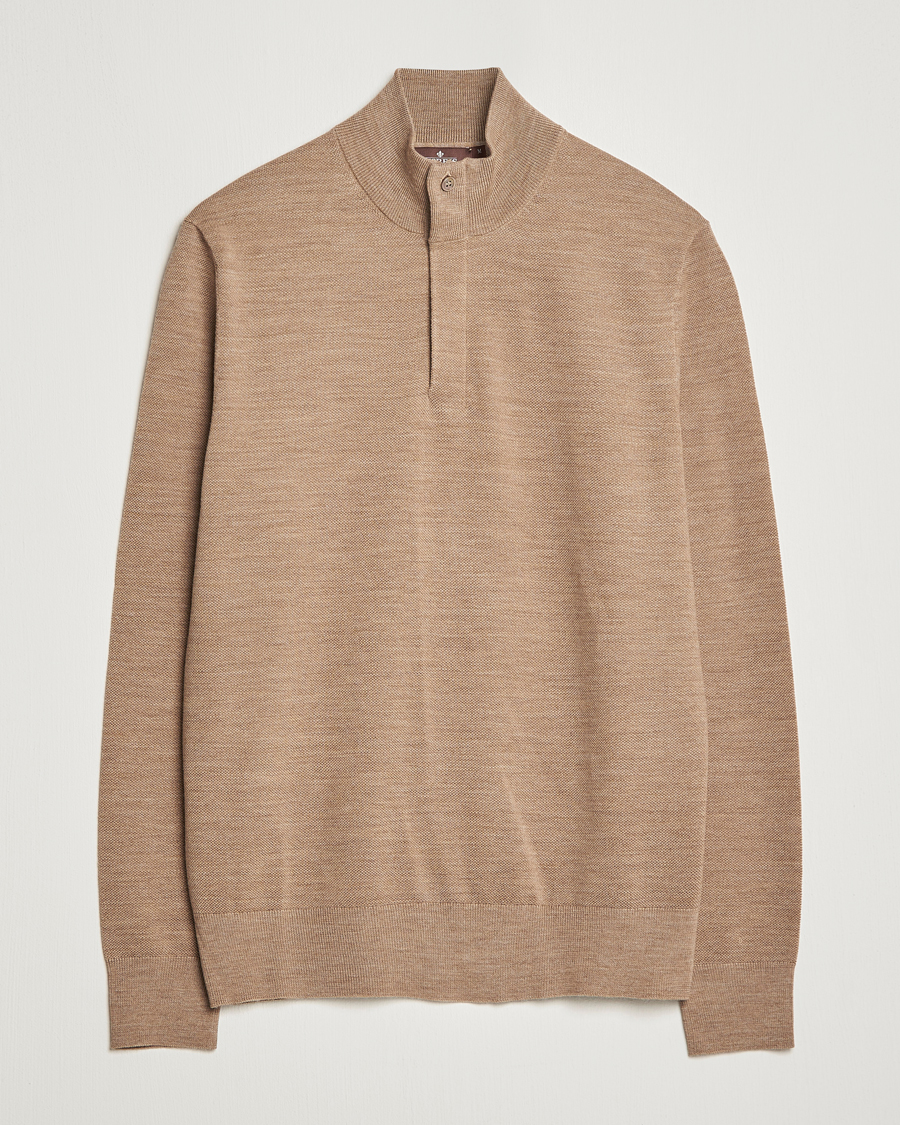 Herr | Tröjor | Morris Heritage | Alberto Merino Half Zip Camel