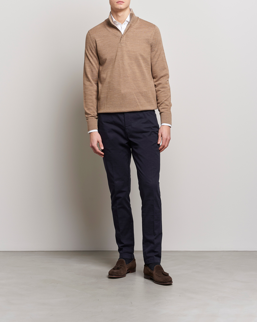 Herr | Tröjor | Morris Heritage | Alberto Merino Half Zip Camel
