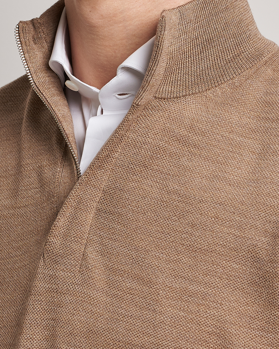 Herr | Tröjor | Morris Heritage | Alberto Merino Half Zip Camel