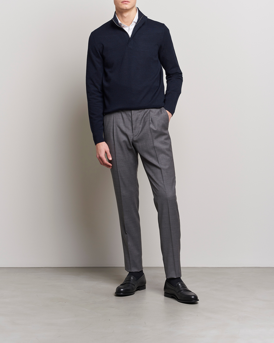 Herr | Tröjor | Morris Heritage | Alberto Merino Half Zip Navy