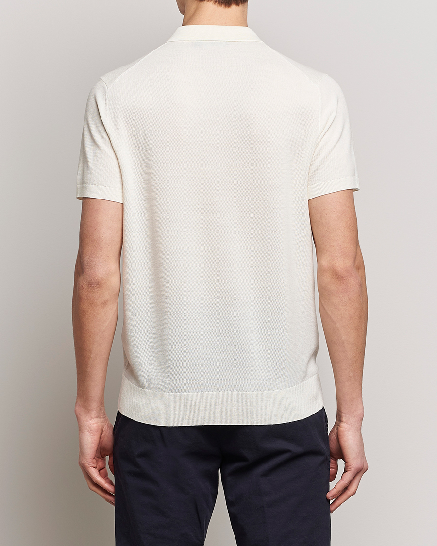 Herr | Pikéer | Morris Heritage | Alberto Knitted Short Sleeve Knitted Shirt Off White