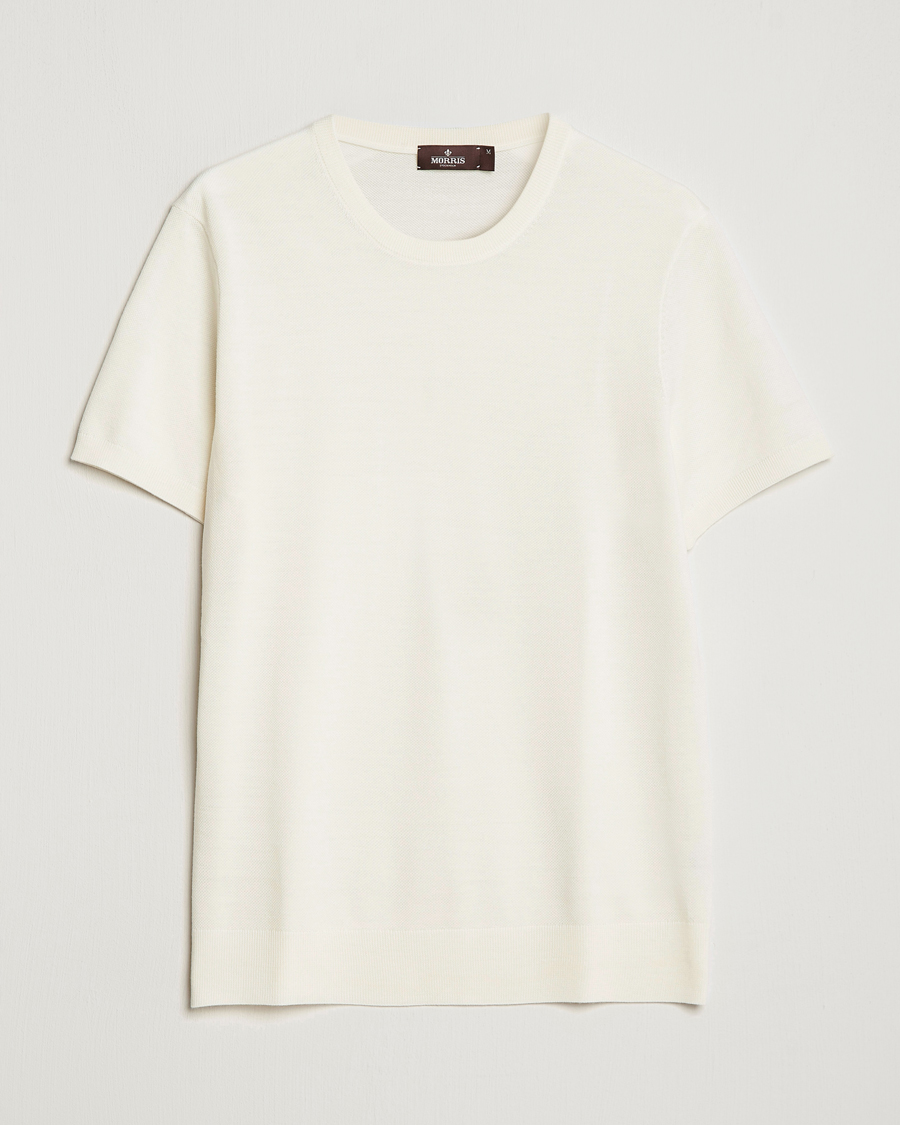 Herr | T-Shirts | Morris Heritage | Alberto Knitted T-Shirt White