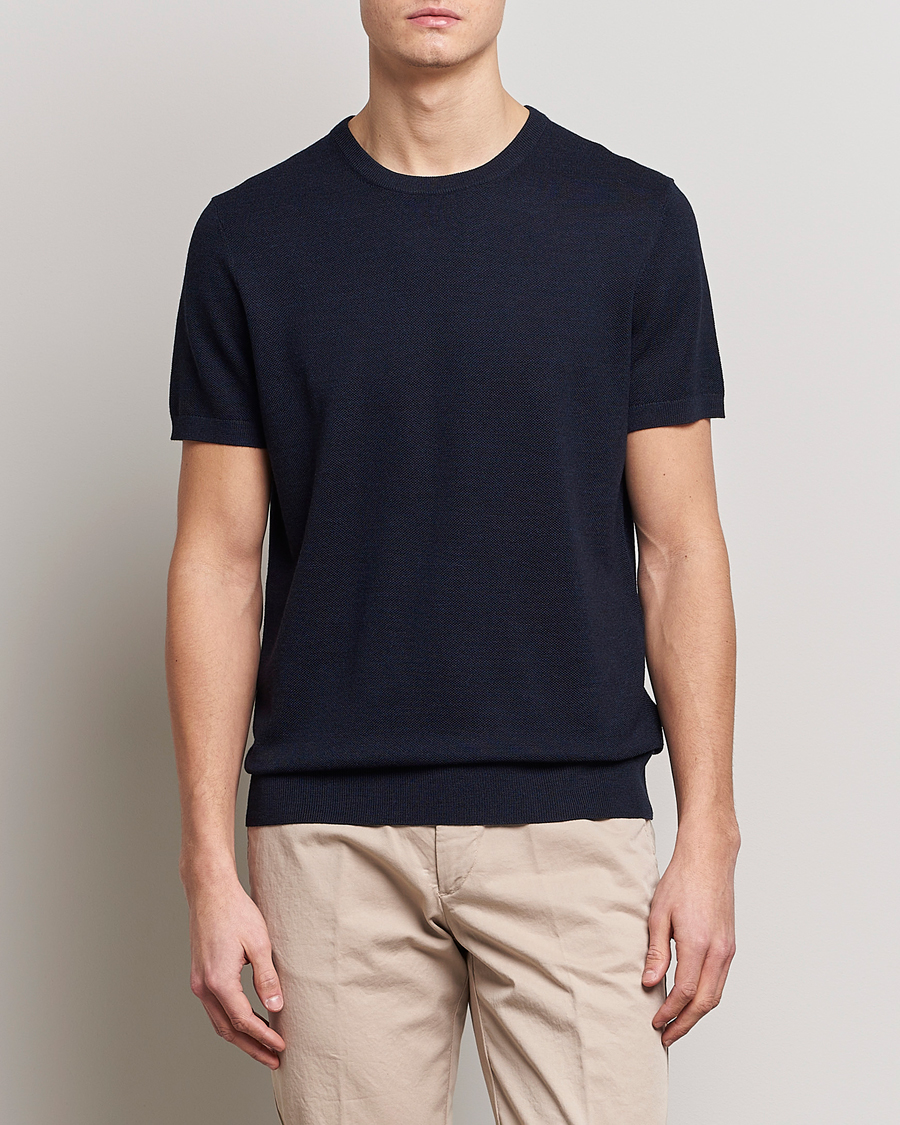 Herr | Morris Heritage | Morris Heritage | Alberto Knitted T-Shirt Navy