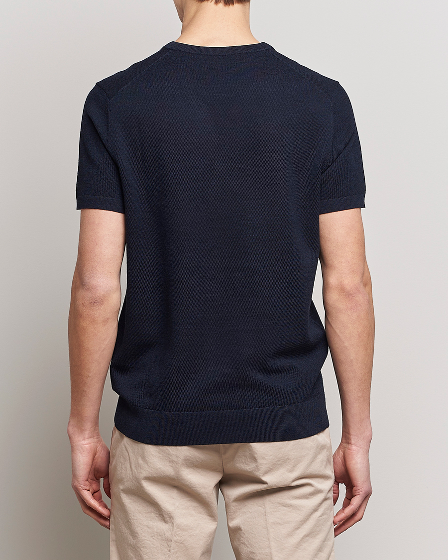 Herr | T-Shirts | Morris Heritage | Alberto Knitted T-Shirt Navy