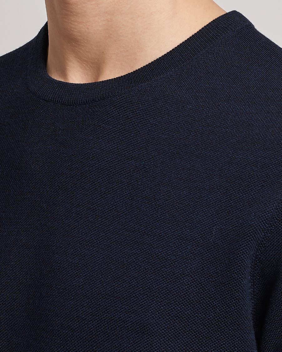 Herr | T-Shirts | Morris Heritage | Alberto Knitted T-Shirt Navy