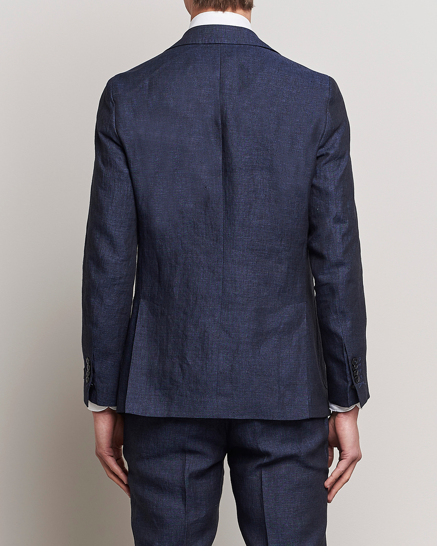 Herr | Kavajer | Morris Heritage | Mike Patch Pocket Linen Suit Blazer Navy