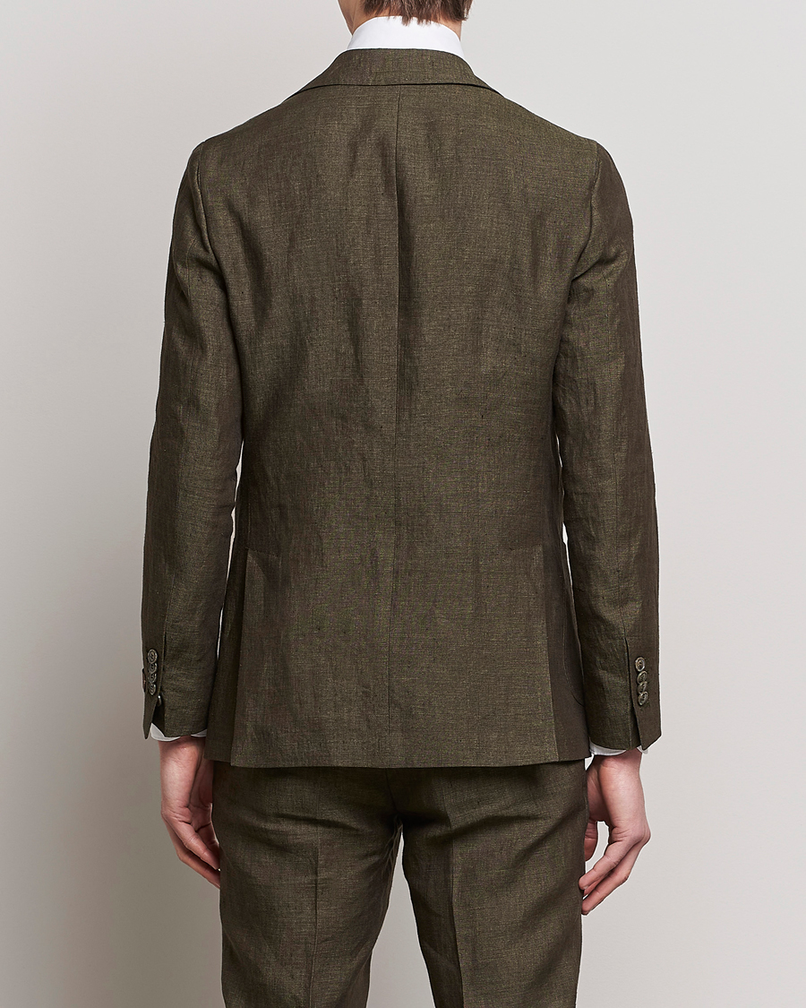 Herr | Kavajer | Morris Heritage | Mike Patch Pocket Linen Suit Blazer Olive