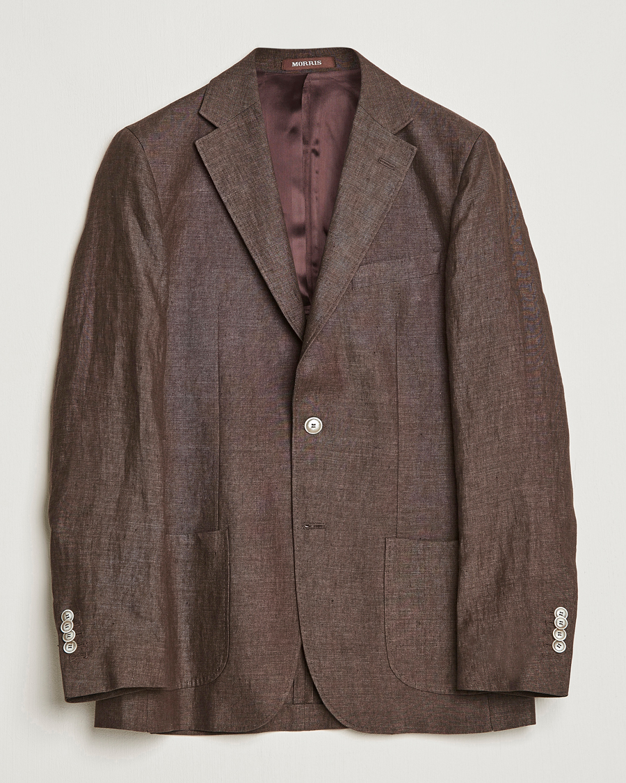 Herr | Kavajer | Morris Heritage | Mike Patch Pocket Linen Suit Blazer Brown