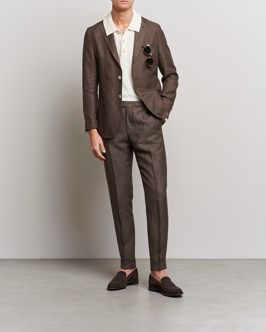 Herr | Kavajer | Morris Heritage | Mike Patch Pocket Linen Suit Blazer Brown
