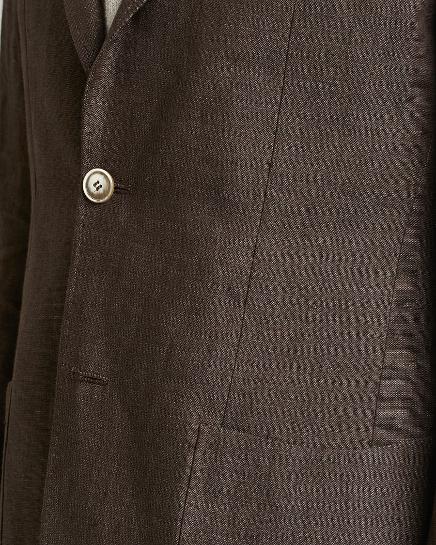 Herr | Kavajer | Morris Heritage | Mike Patch Pocket Linen Suit Blazer Brown