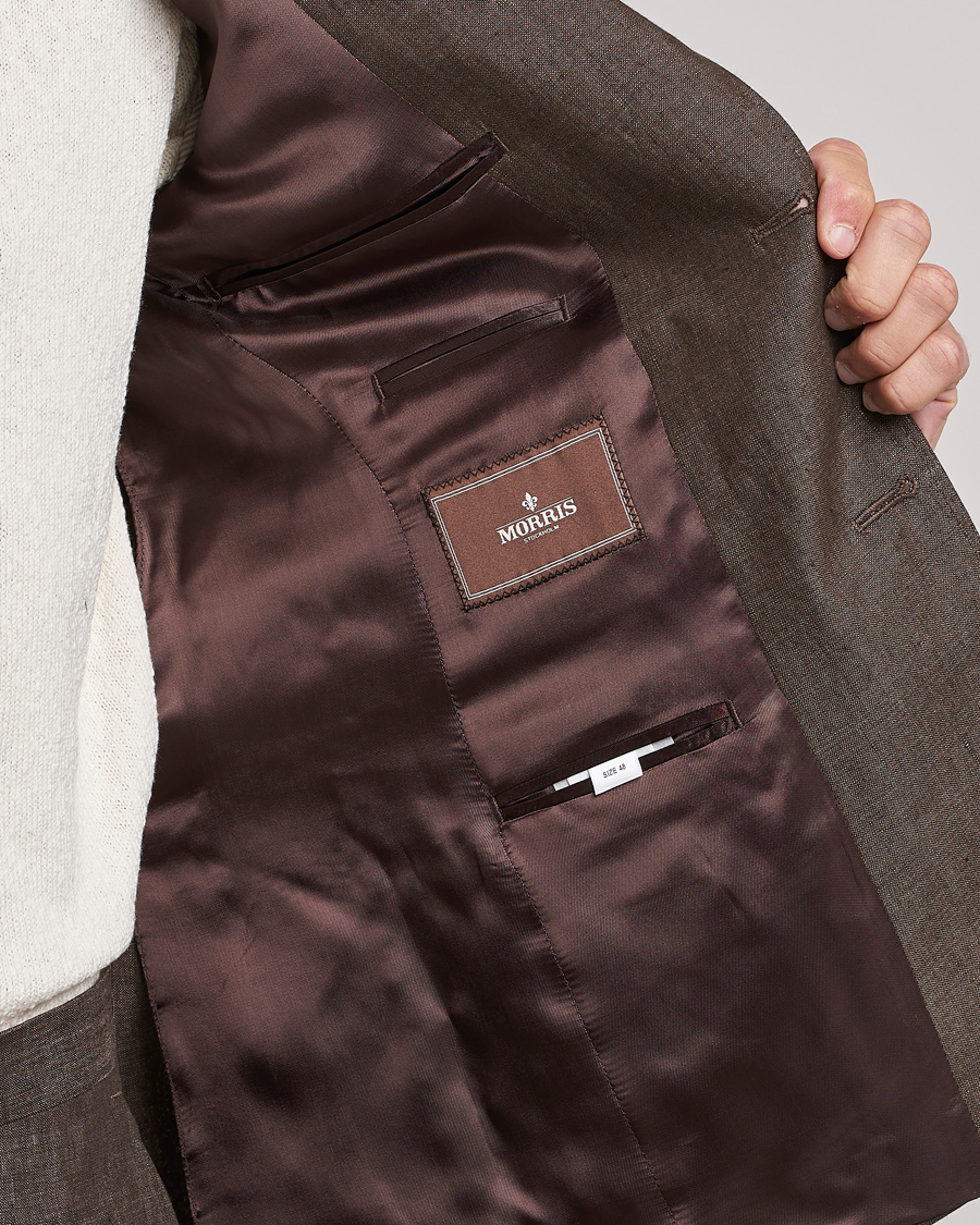 Herr | Kavajer | Morris Heritage | Mike Patch Pocket Linen Suit Blazer Brown