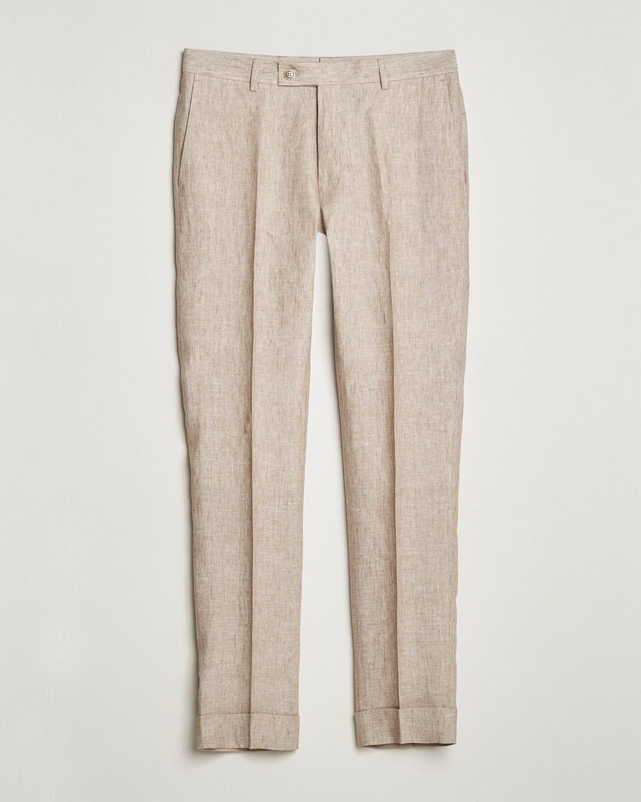 Herr | Byxor | Morris Heritage | Jack Linen Suit Trousers Beige