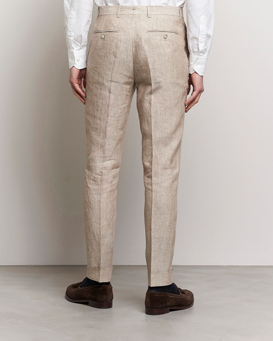 Herr | Byxor | Morris Heritage | Jack Linen Suit Trousers Beige