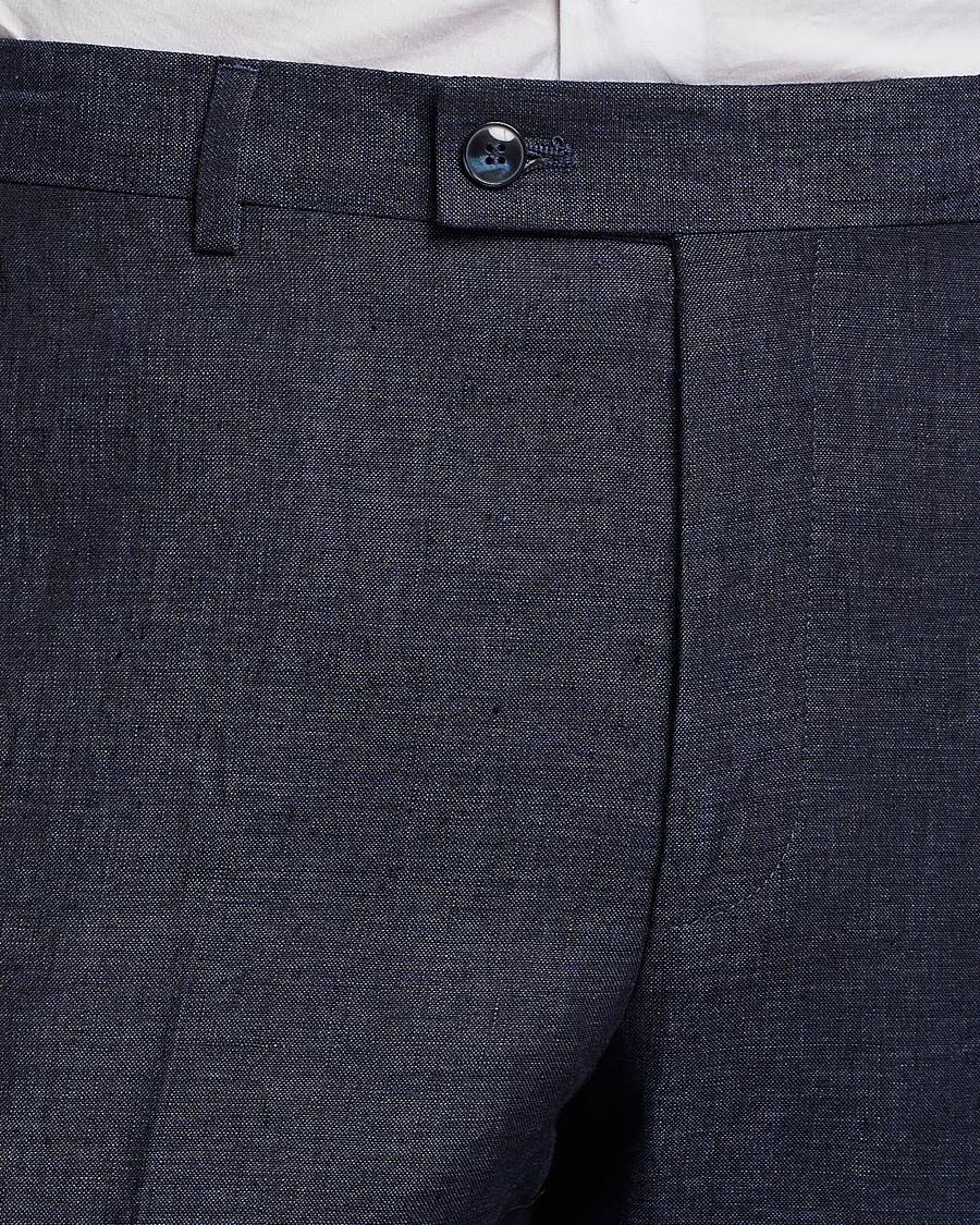 Herr | Byxor | Morris Heritage | Jack Linen Suit Trousers Navy