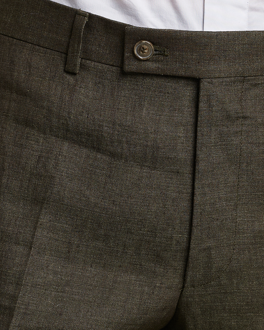 Herr | Byxor | Morris Heritage | Jack Linen Suit Trousers Olive