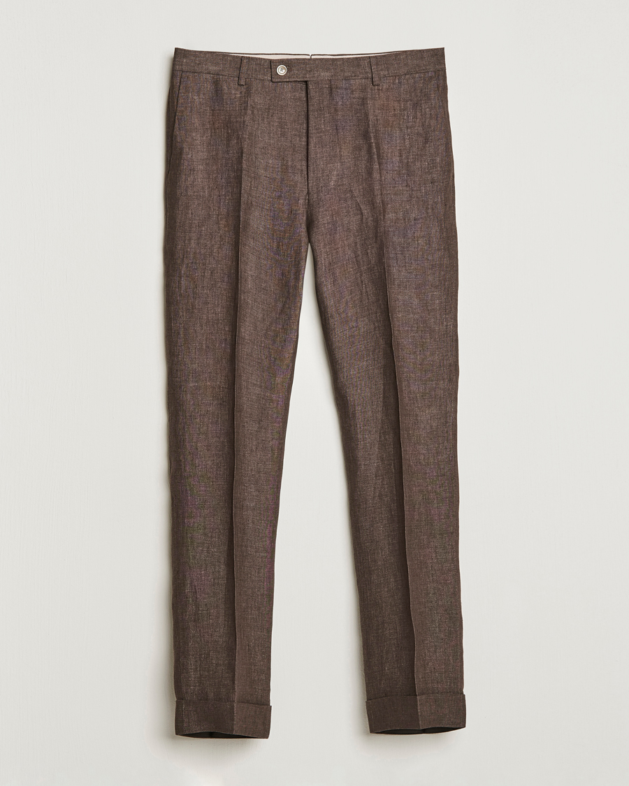 Herr | Byxor | Morris Heritage | Jack Linen Suit Trousers Brown
