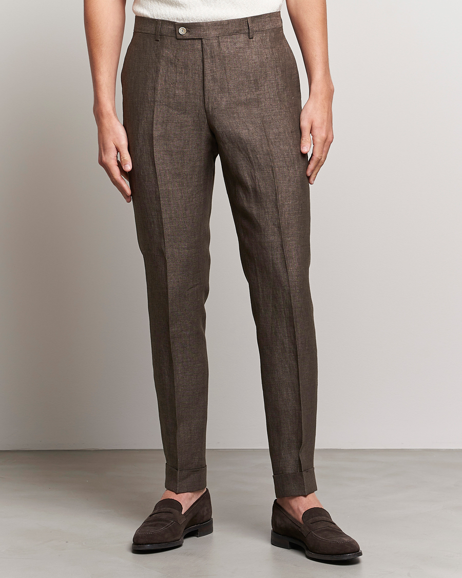 Herr | Preppy Authentic | Morris Heritage | Jack Linen Suit Trousers Brown