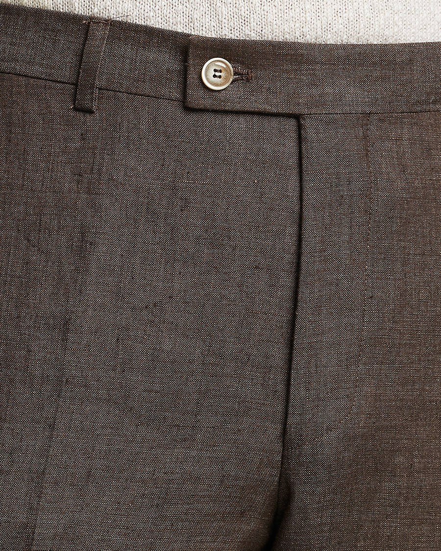 Herr | Byxor | Morris Heritage | Jack Linen Suit Trousers Brown