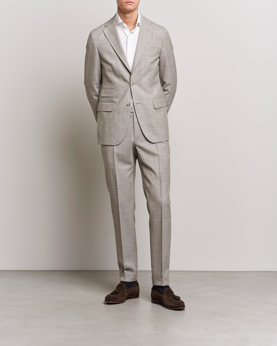 Herr | Byxor | Morris Heritage | Jack Tropical Suit Trousers Khaki