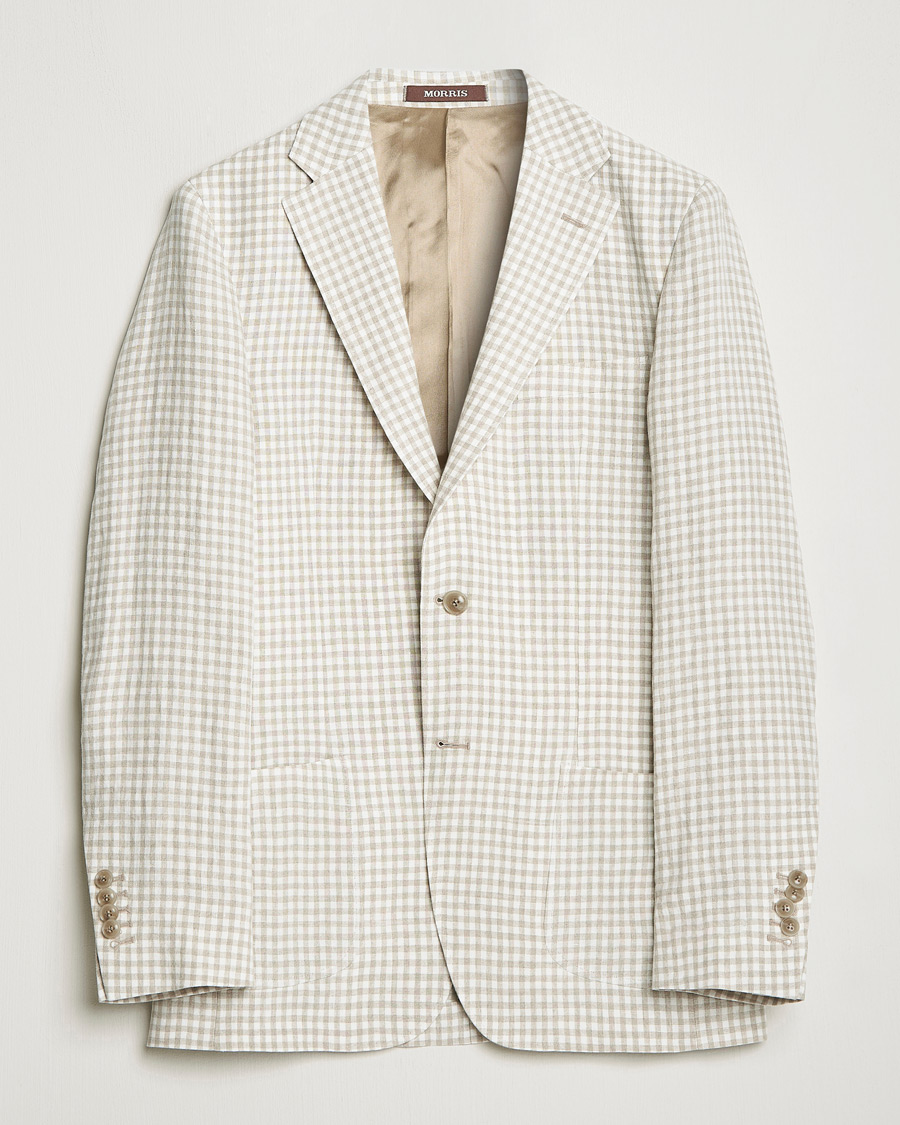 Herr | Kavajer | Morris Heritage | Mike Check Linen Blazer Off White
