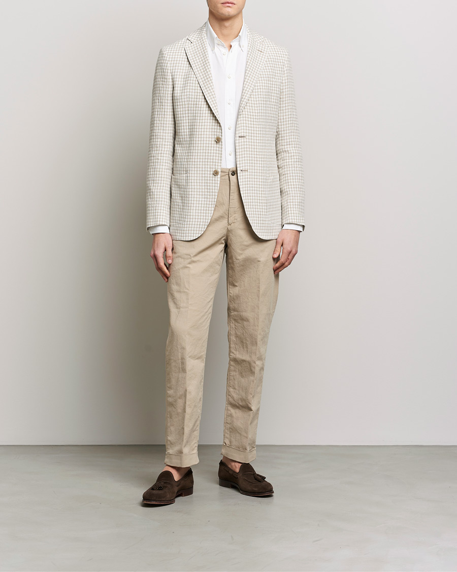 Herr | Kavajer | Morris Heritage | Mike Check Linen Blazer Off White