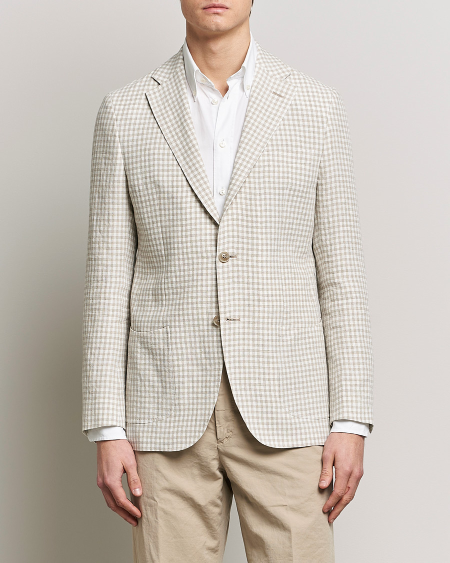 Herr |  | Morris Heritage | Mike Check Linen Blazer Off White