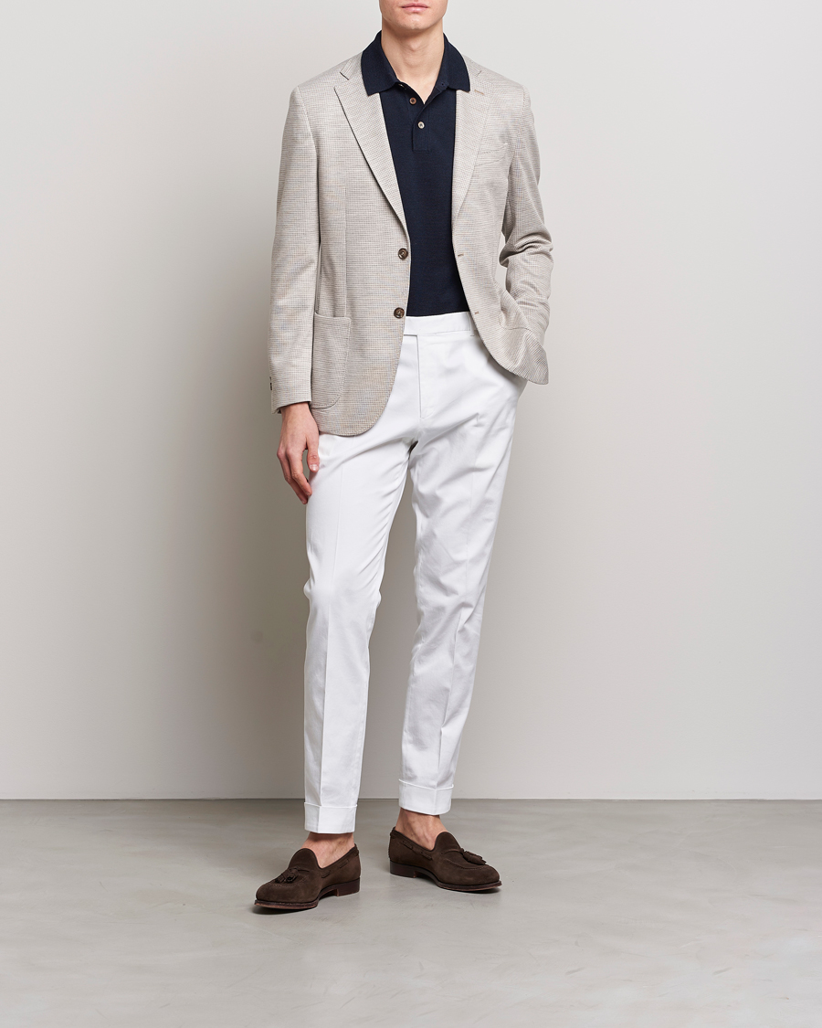 Herr | Kavajer | Morris Heritage | Mike Dogtooth Jersey Blazer Beige