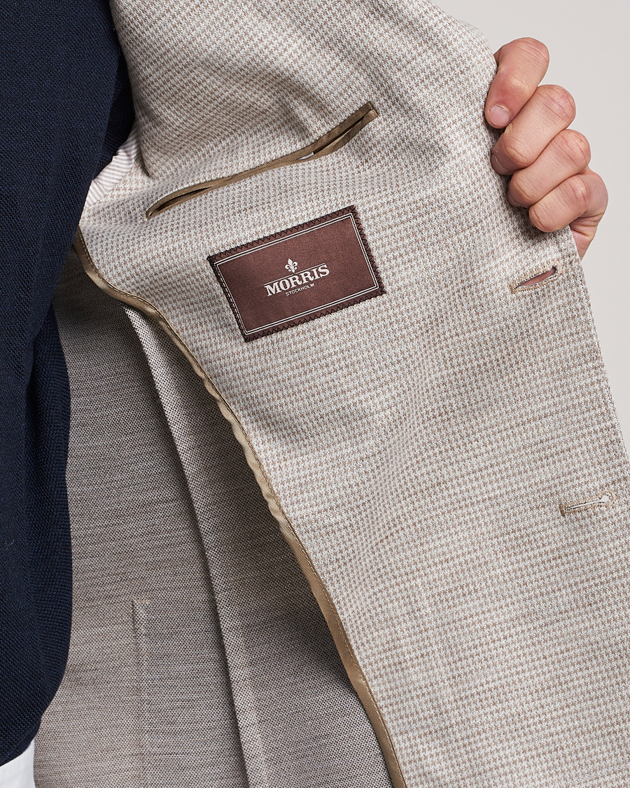 Herr | Kavajer | Morris Heritage | Mike Dogtooth Jersey Blazer Beige