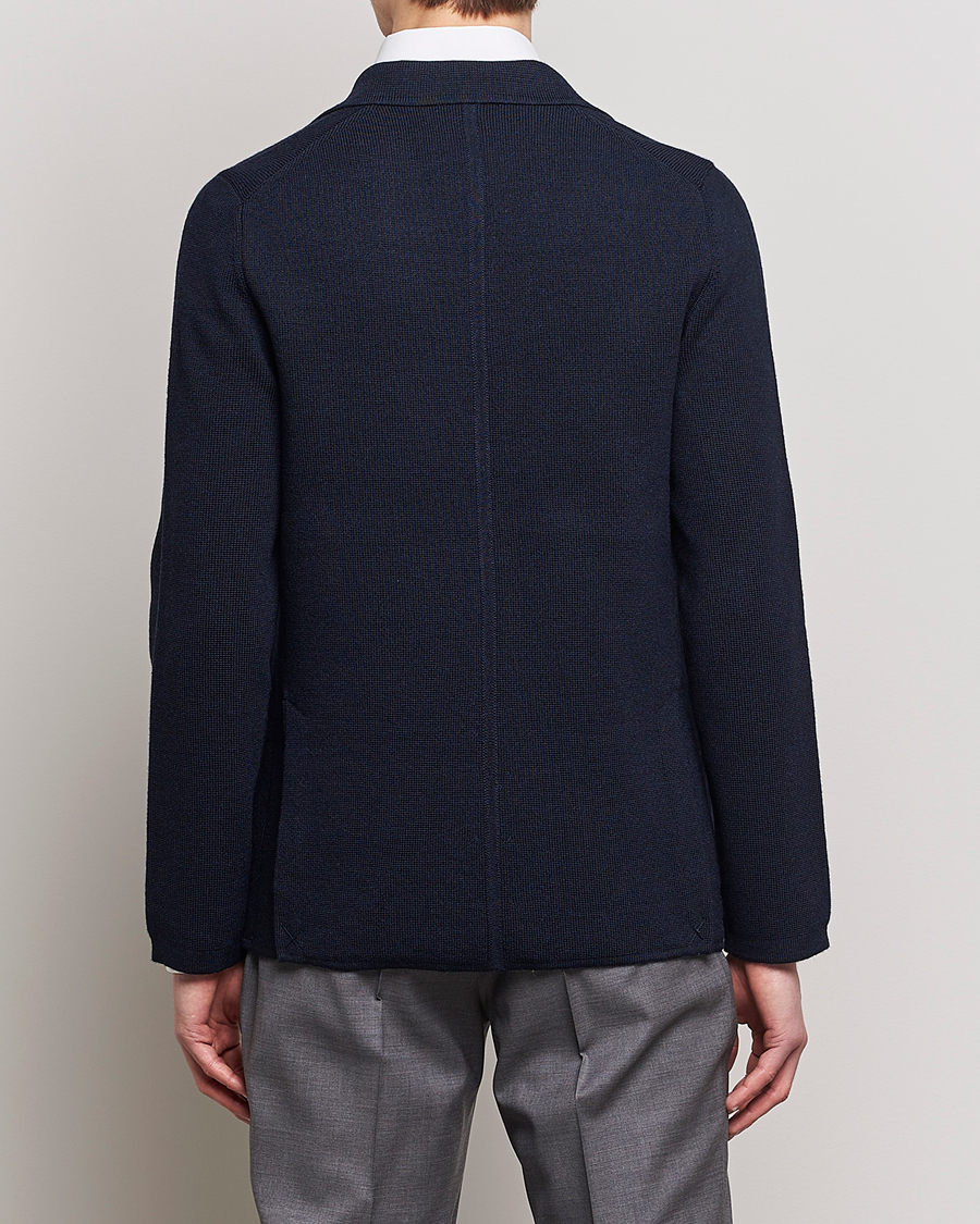 Herr | Kavajer | Morris Heritage | Knitted Wool Blazer Navy