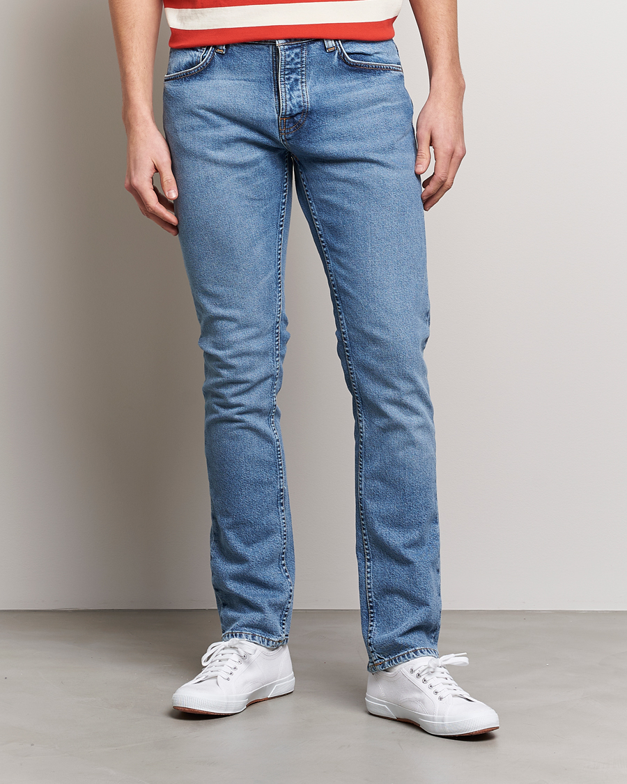Herr | Nudie Jeans | Nudie Jeans | Grim Tim Jeans Worn Pale Blue
