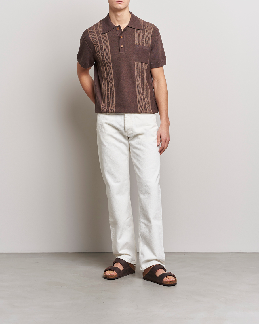 Herr | Pikéer | Nudie Jeans | Frippe Knitted Polo Brown