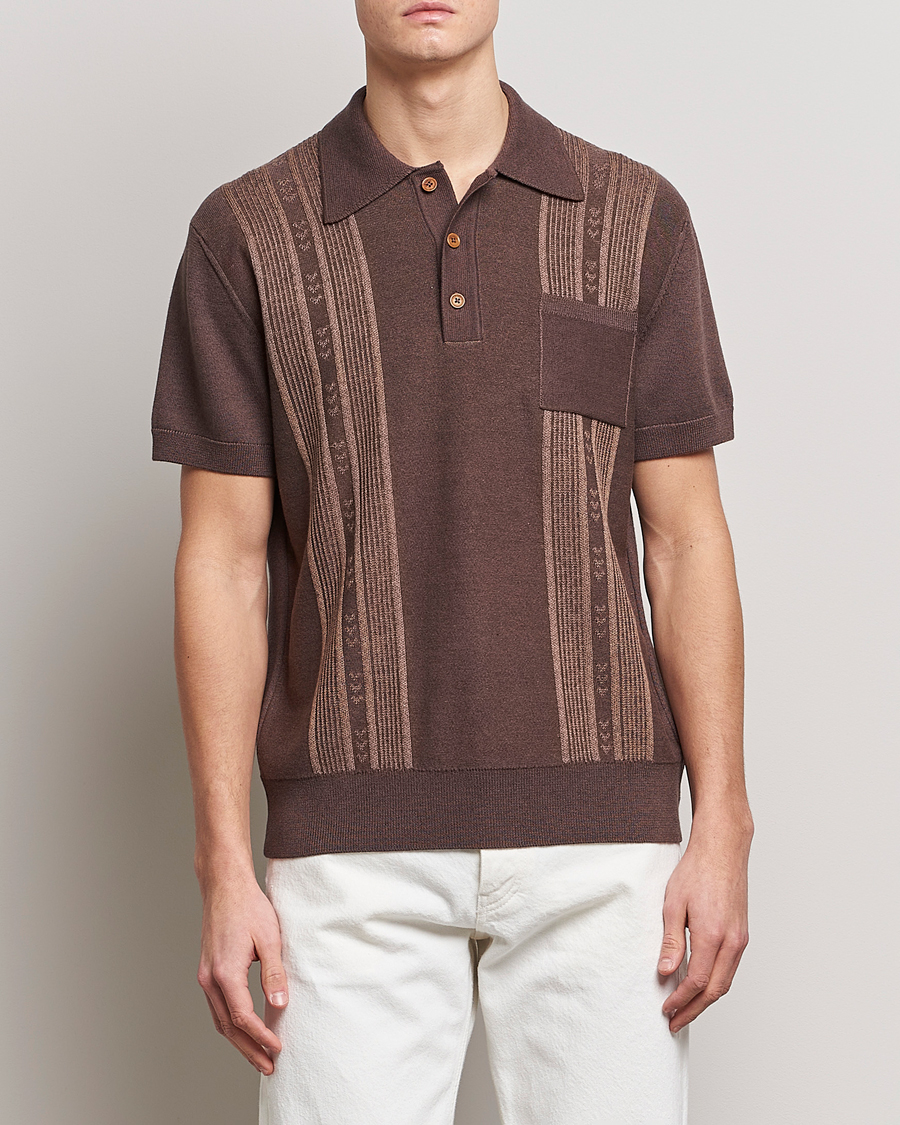 Herr | Pikéer | Nudie Jeans | Frippe Knitted Polo Brown