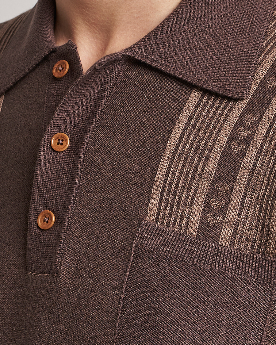 Herr | Pikéer | Nudie Jeans | Frippe Knitted Polo Brown