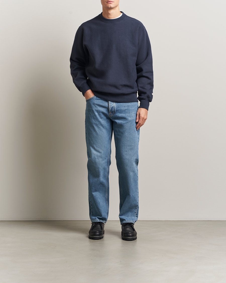 Herr | Tröjor | Nudie Jeans | Hasse Crew Neck Sweatshirt Navy