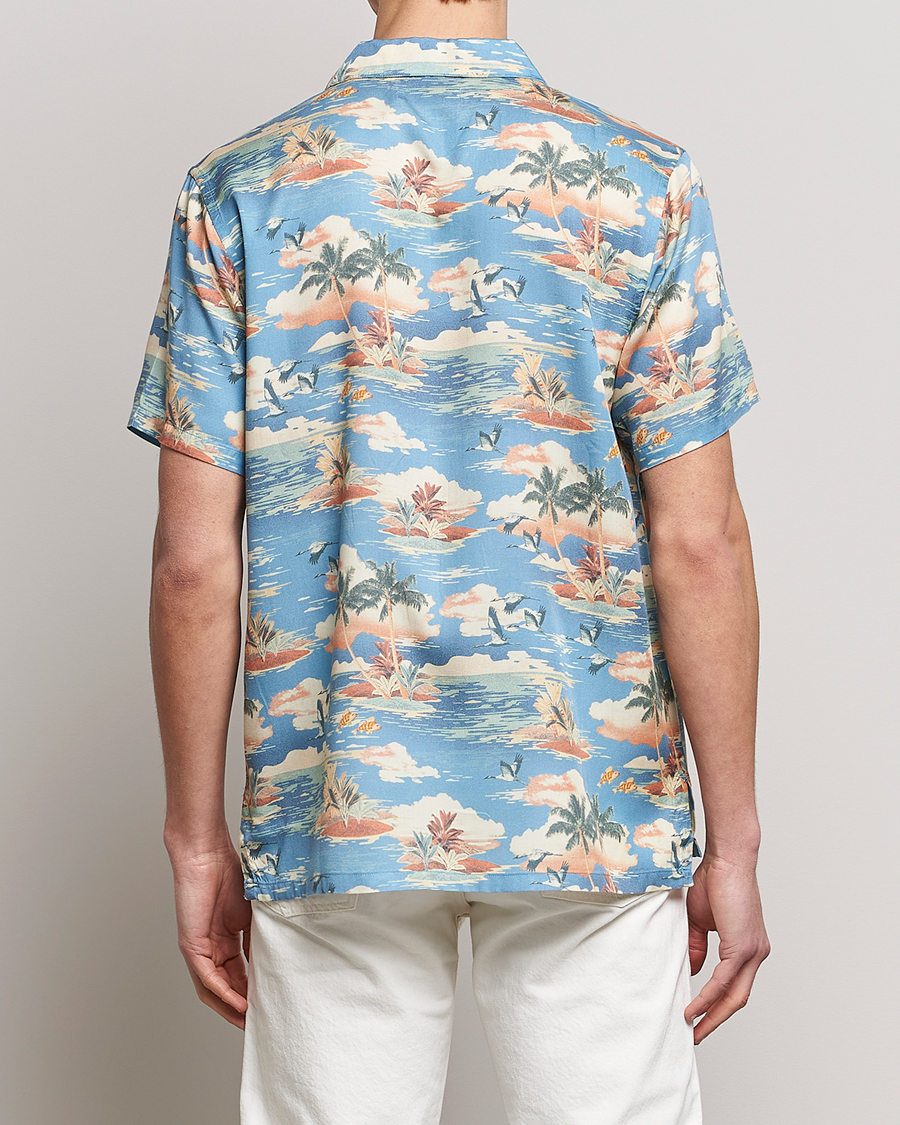 Herr | Skjortor | Nudie Jeans | Arvid Printed Short Sleeve Shirt Hawaii Azure
